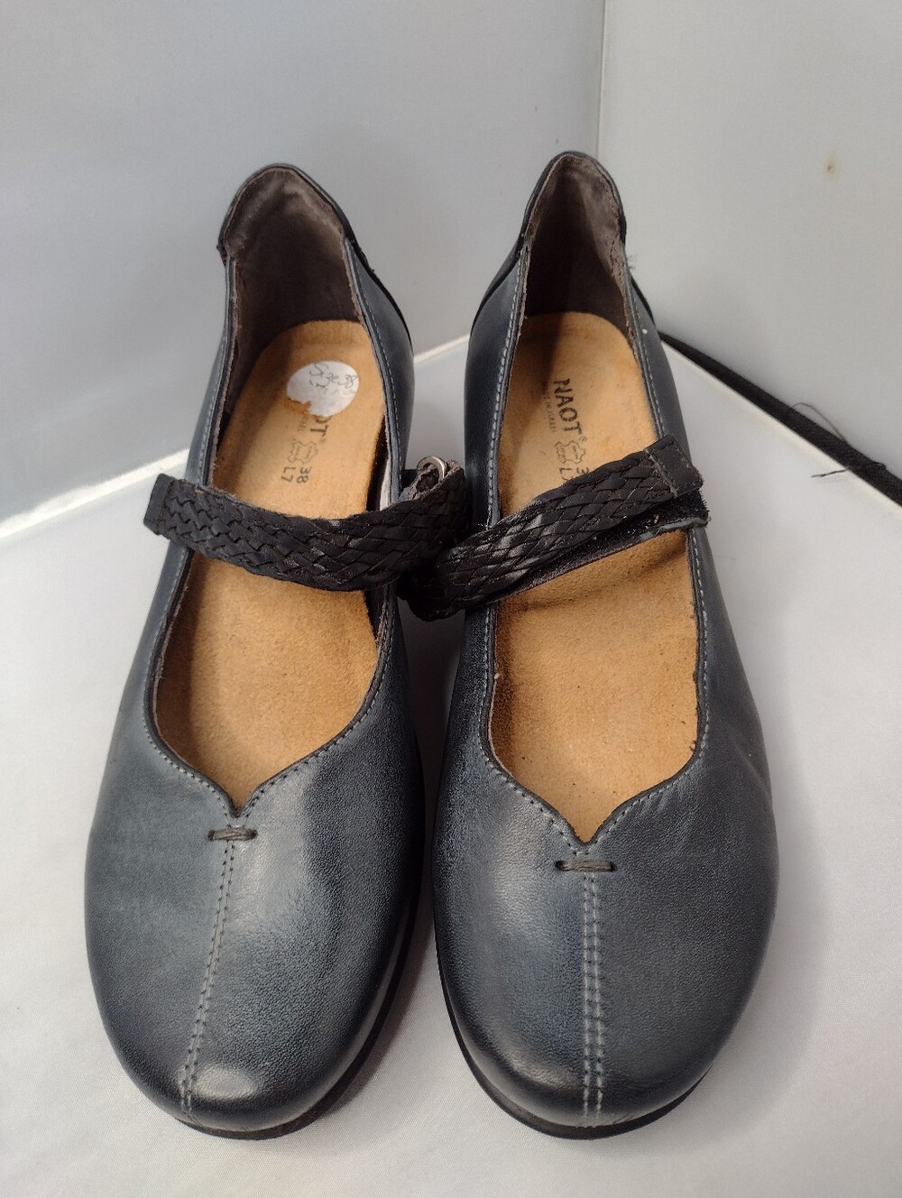 Naot Forward Mary Jane Shoes Womens Size 7 38 Braided Leather Heels A23